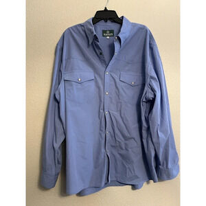 SCHNEE'S Men's Long Sleeve Blue Button up Shirt  SIZE XXL
